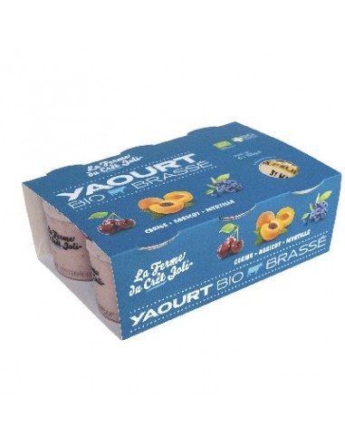 Yaourt Fruit Abricot/Cerise/Myrtille 6 X125 G 