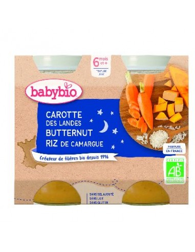 Ppot B.N. Carotte Butternut Riz 2x200g 