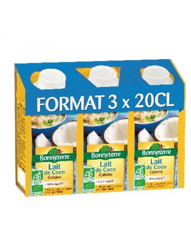 Lait Coco Cuisine 3 X20 Cl D'italie 